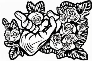 baby hand holding mother's finger tattoo idea
