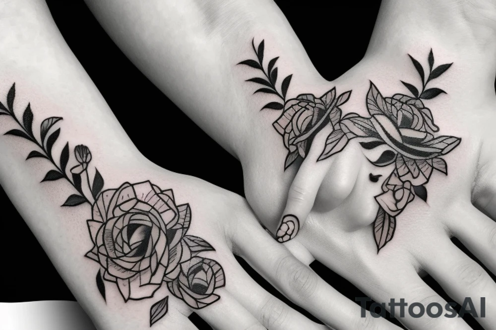 baby hand holding mother's finger tattoo idea