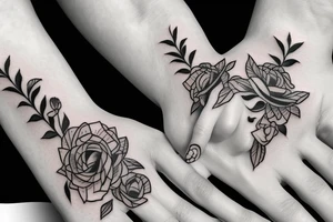 baby hand holding mother's finger tattoo idea