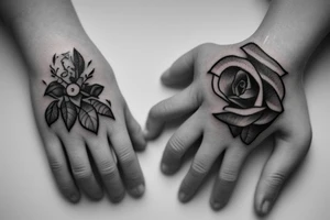 baby hand holding mother's finger tattoo idea