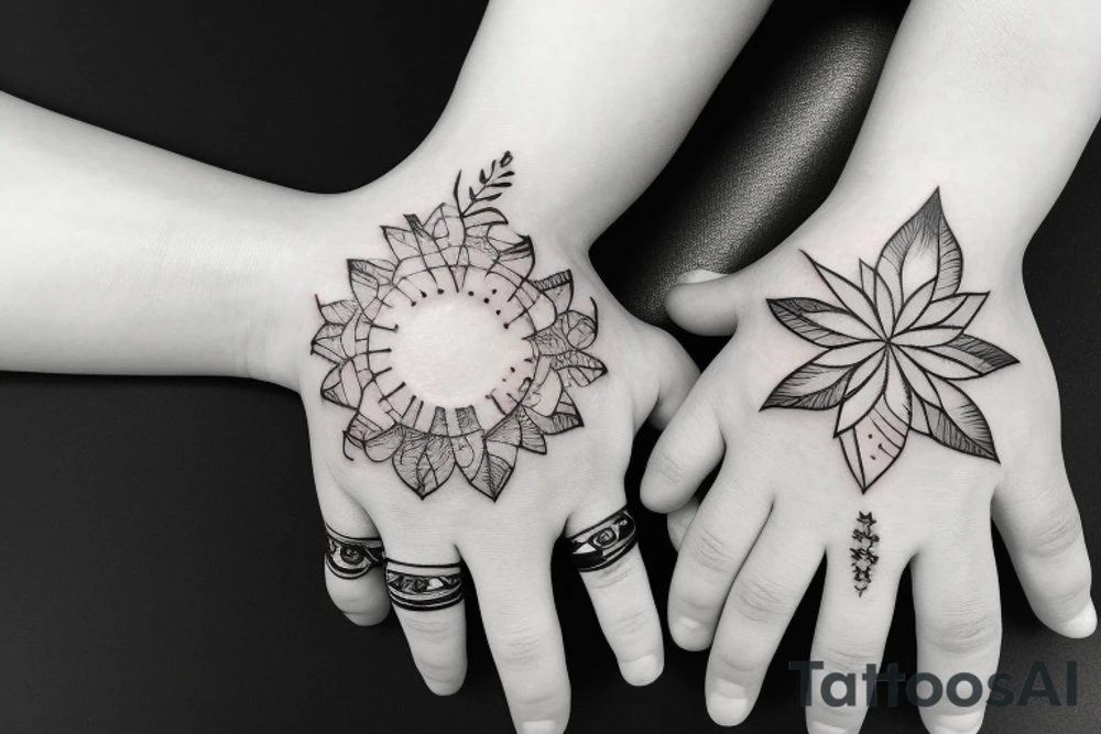 baby hand holding mother's finger tattoo idea