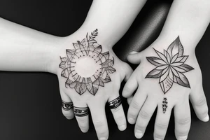 baby hand holding mother's finger tattoo idea