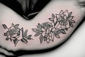 sketch of a tattoo, a small baby’s  hand holds mom's finger tattoo idea