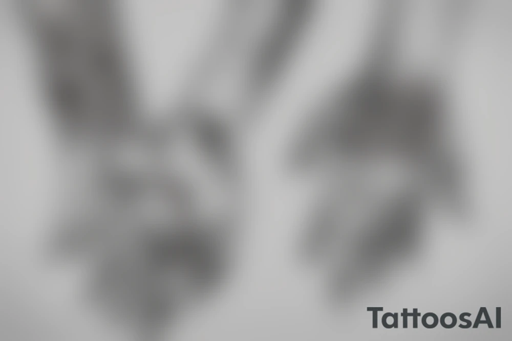 sketch of a tattoo, a small baby’s hand holds mom's finger tattoo idea