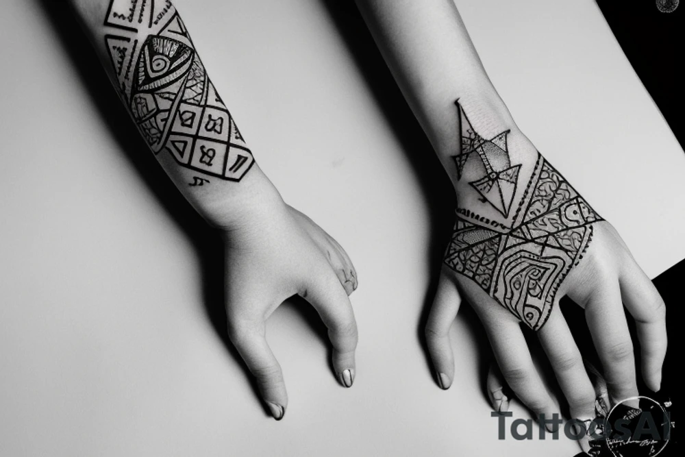 sketch of a tattoo, a small baby’s hand holds mom's finger tattoo idea