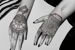 sketch of a tattoo, a small baby’s  hand holds mom's finger tattoo idea
