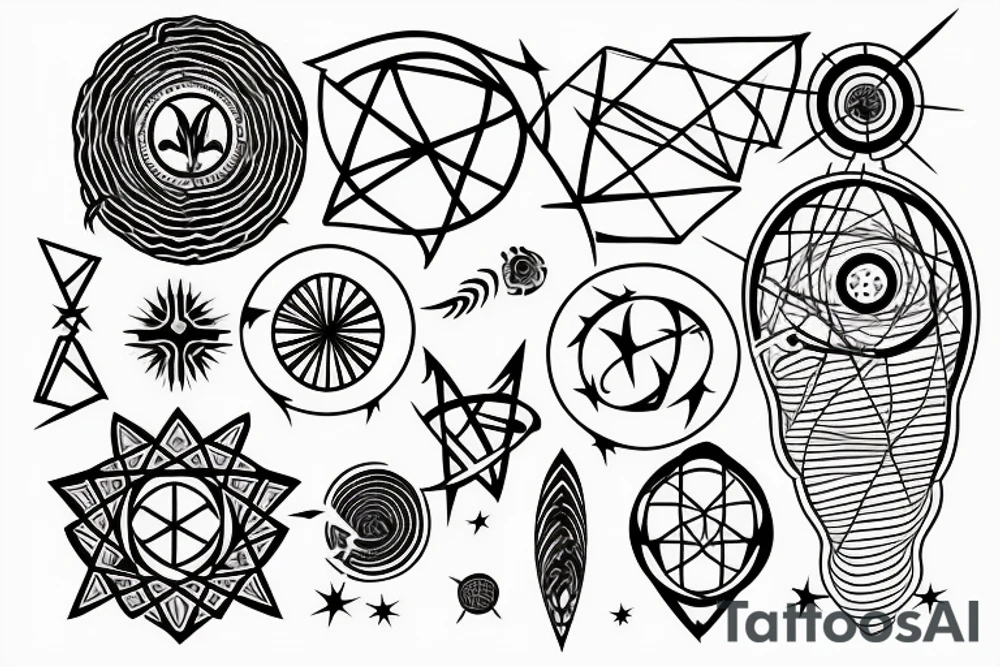 Crop circle combined with pulsar map tattoo idea