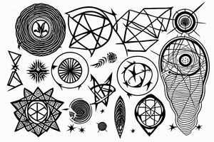 Crop circle combined with pulsar map tattoo idea