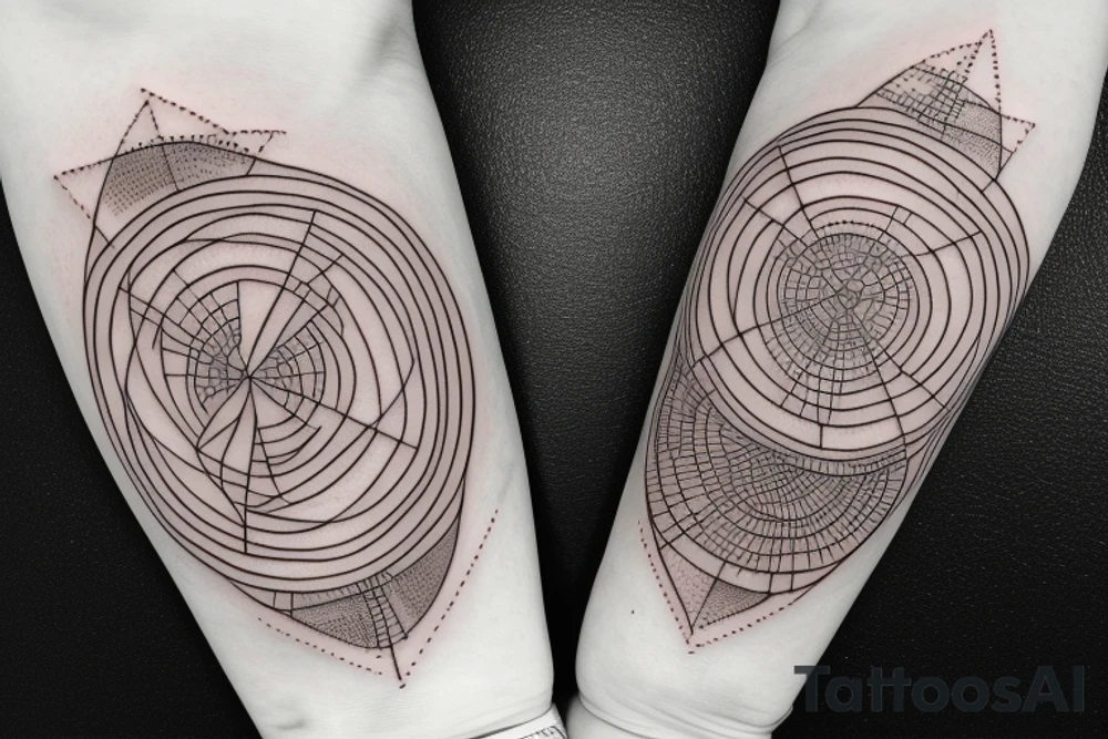 Crop circle combined with pulsar map tattoo idea