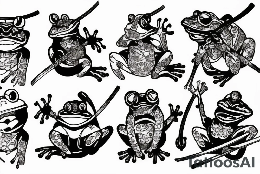 Frog samurai tattoo idea