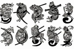 Frog samurai tattoo idea