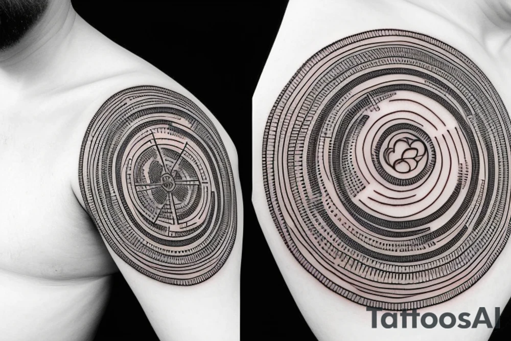 Basic crop circle that combines the pulsar map tattoo idea Basic crop circle that combines the pulsar map tattoo idea