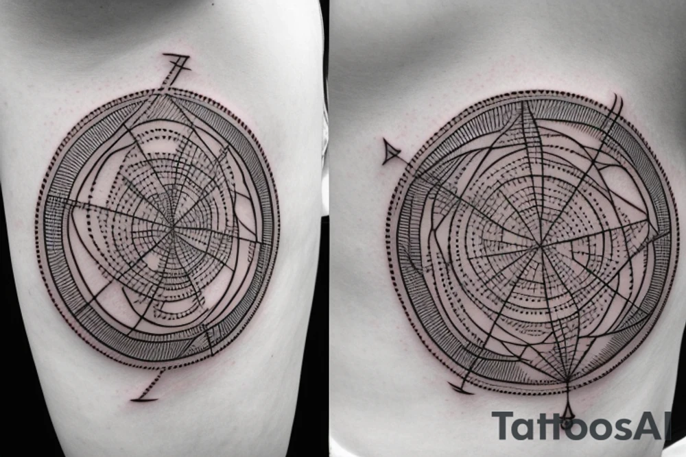 Basic crop circle that combines the pulsar map tattoo idea