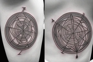 Basic crop circle that combines the pulsar map tattoo idea