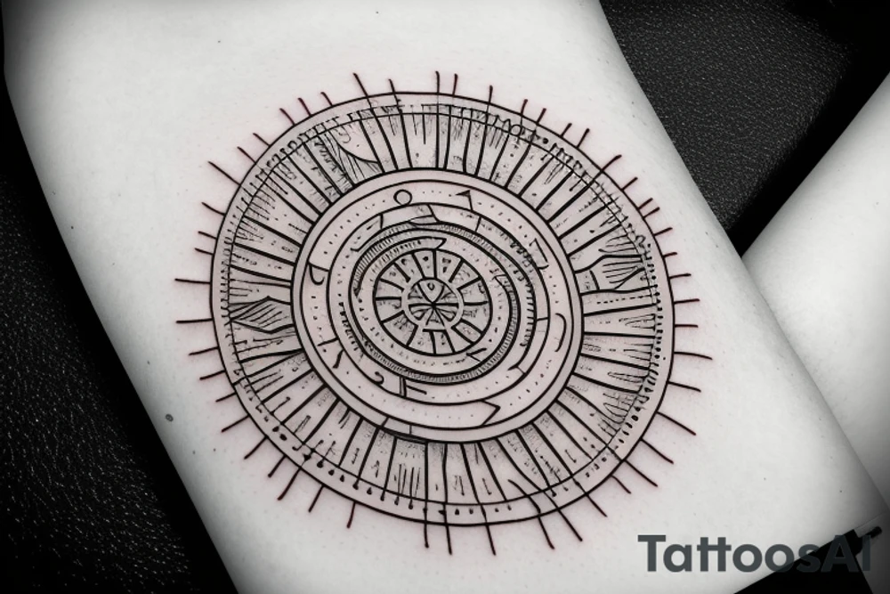 Basic crop circle alien symbol tattoo idea