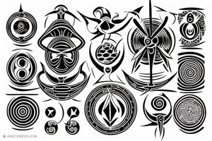 Basic crop circle alien symbol tattoo idea