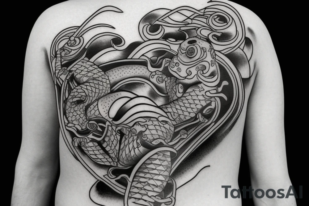 Samurai frog tattoo idea
