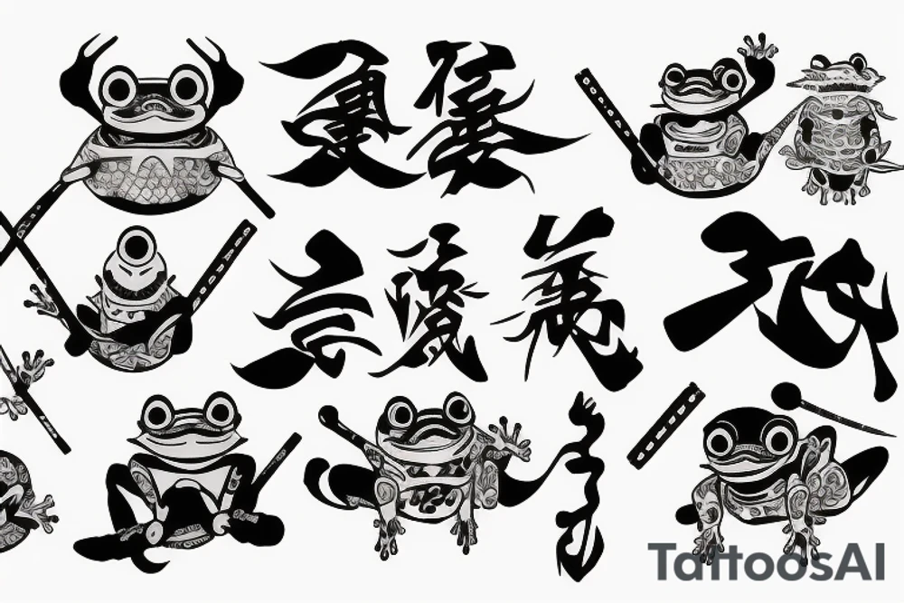 Samurai frog tattoo idea