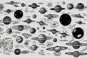 Map of our solar system tattoo idea