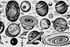 Map of our solar system tattoo idea