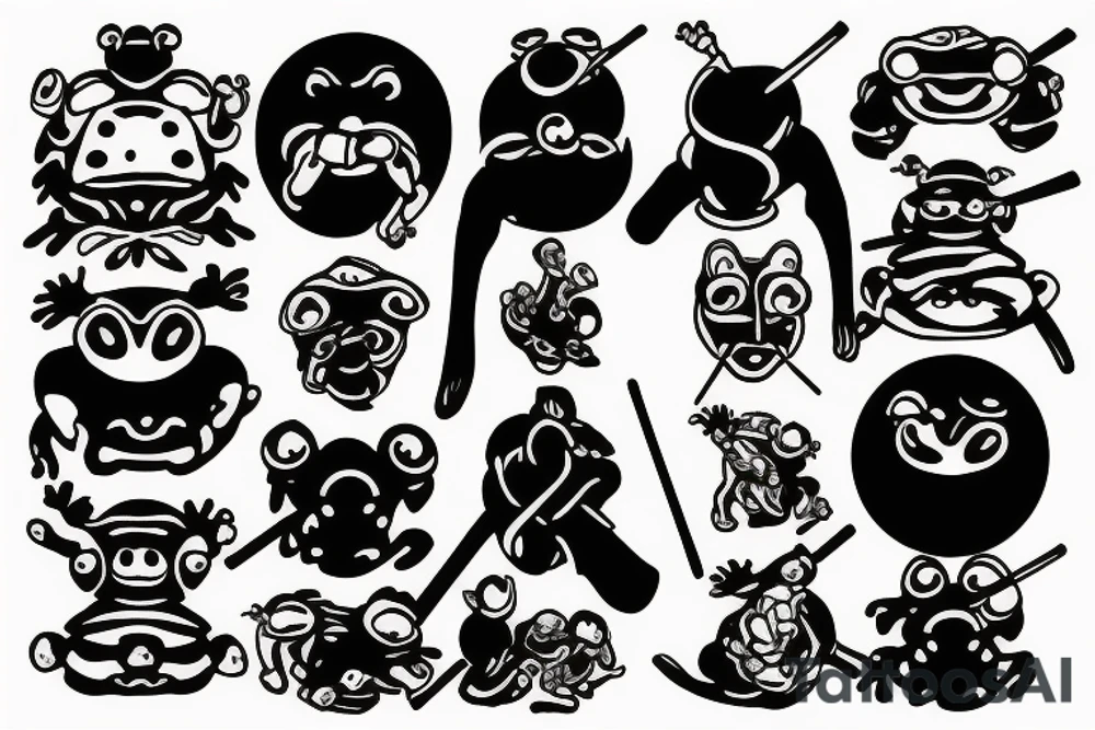 Samurai frog tattoo idea