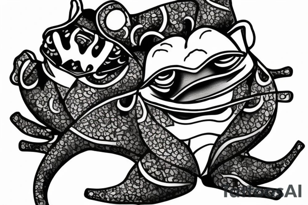 Samurai frog tattoo idea