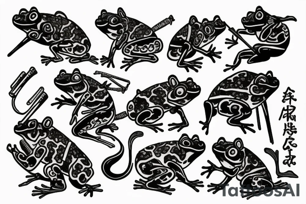 Samurai frog tattoo idea
