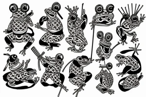 Samurai frog tattoo idea