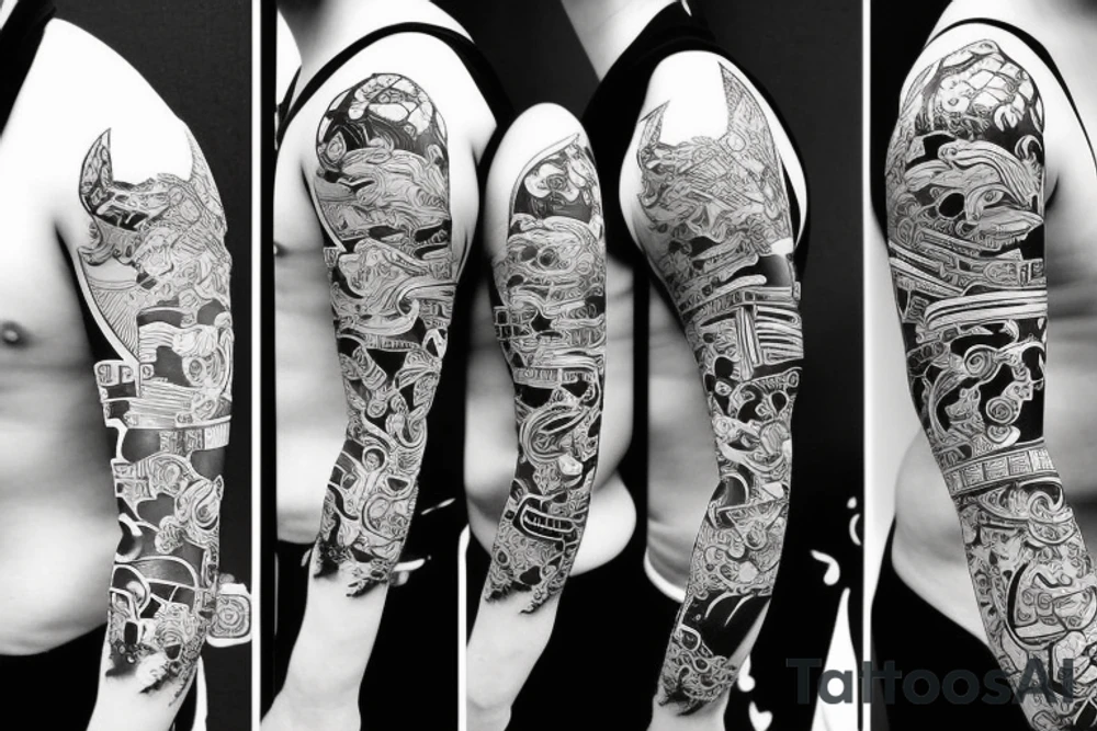 Samurai with samurai sword tattoo idea