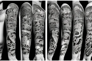 Samurai with samurai sword tattoo idea