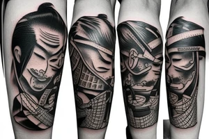 Samurai with samurai sword tattoo idea