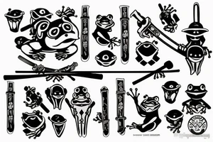 Frog with samurai sword tattoo idea