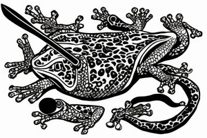 Frog with samurai sword tattoo idea