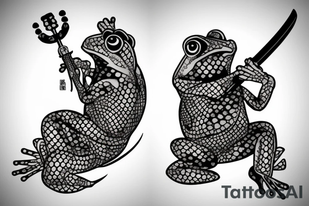 Frog with samurai sword tattoo idea