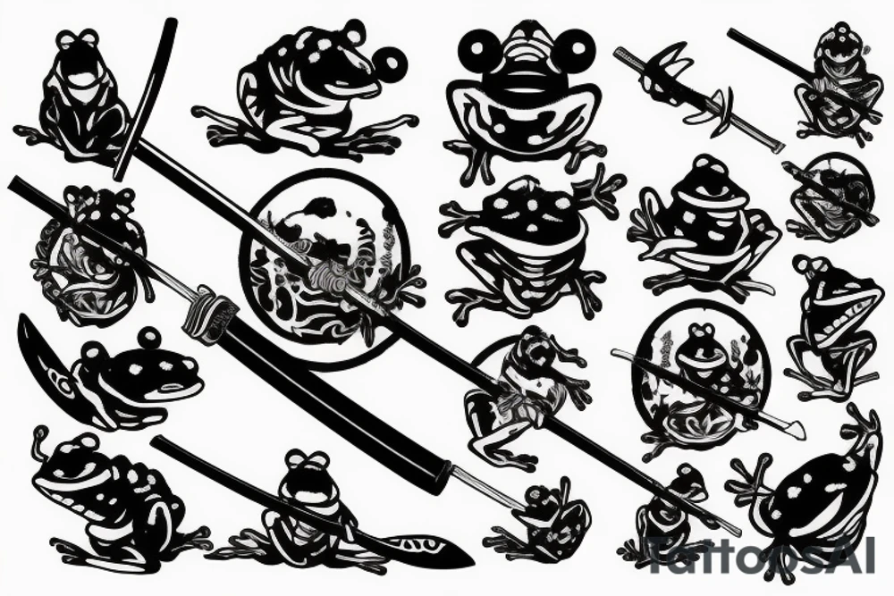 Frog with samurai sword tattoo idea