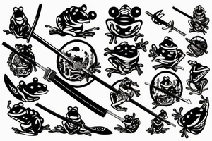 Frog with samurai sword tattoo idea