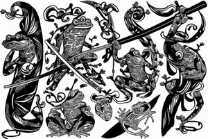 Frog with samurai sword tattoo idea