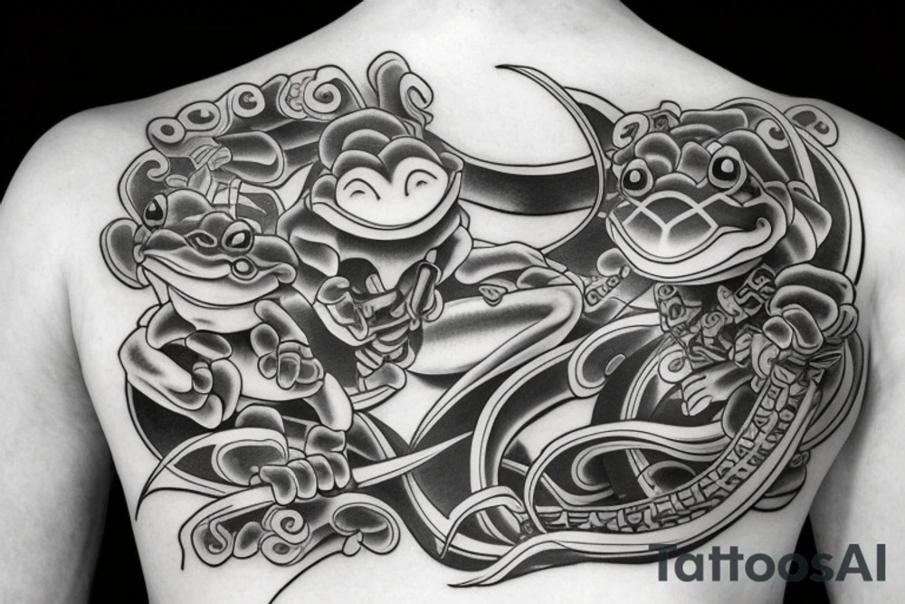 Frog samurai tattoo idea