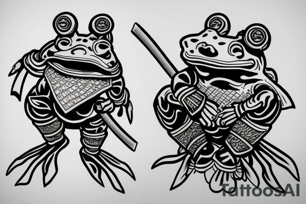Frog samurai tattoo idea