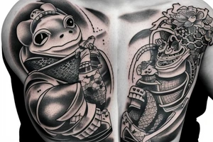 Frog with samurai armor tattoo idea