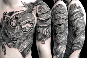 Frog with samurai armor tattoo idea
