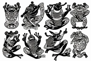 Frog with samurai armor tattoo idea