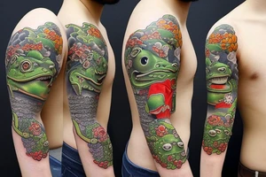 Frog with samurai armor tattoo idea