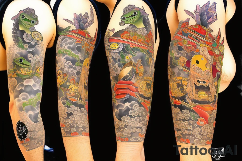 Samurai frog tattoo idea