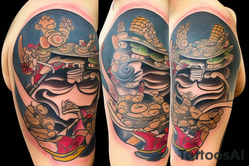 Samurai frog tattoo idea
