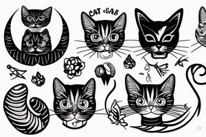 Cat eat chicken tattoo idea