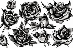 Dragon roses tattoo idea