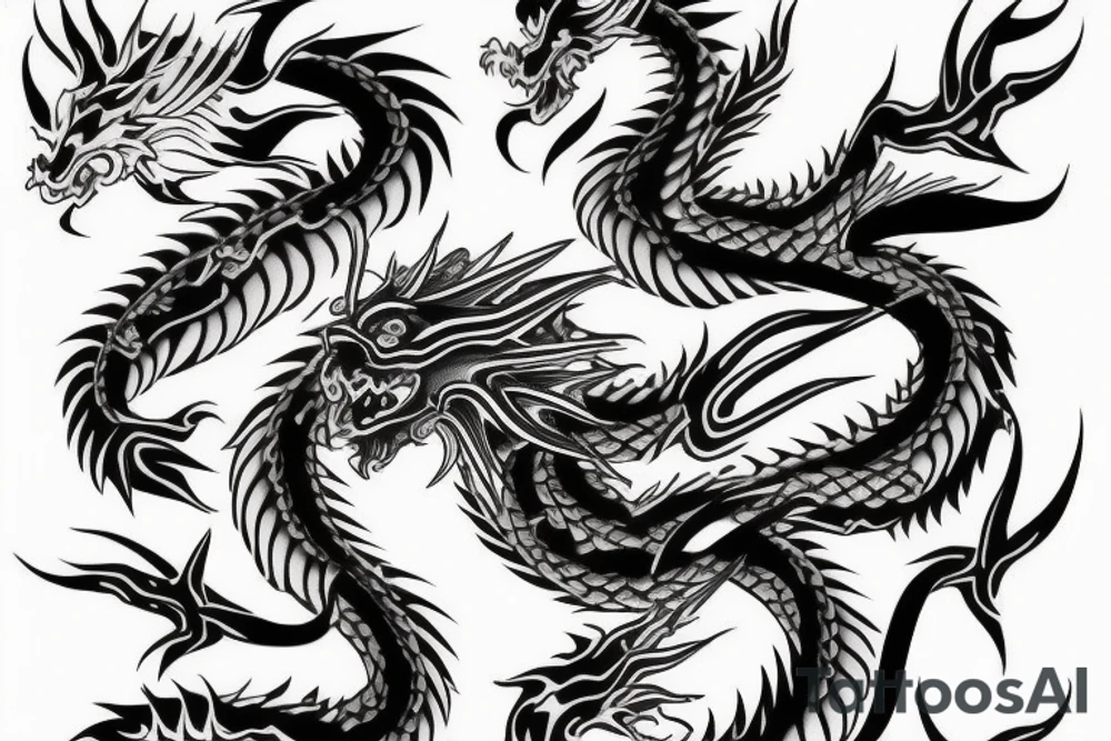Dragon back one side japanese style tattoo idea