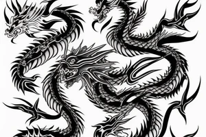 Dragon back one side japanese style tattoo idea
