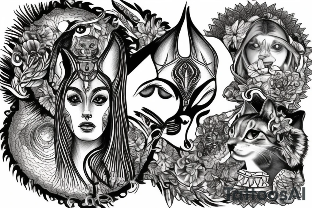Cat sphinx tattoo idea